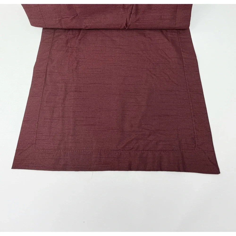 89x14 Burgundy Wine Table Runner Rustic Farmhouse Thanksgiving Holiday Decor